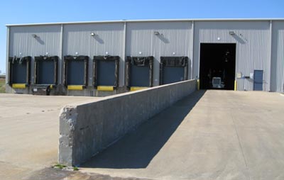 Loading dock area and truck bay
