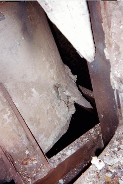 Failed inside liner to be replaced on a 120' double-walled exhaust stack.