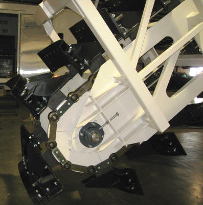 Demonstration reclaimer unit for a large cantilever half portal reclaim system or a bridge reclaim&nbsp;and storage system.